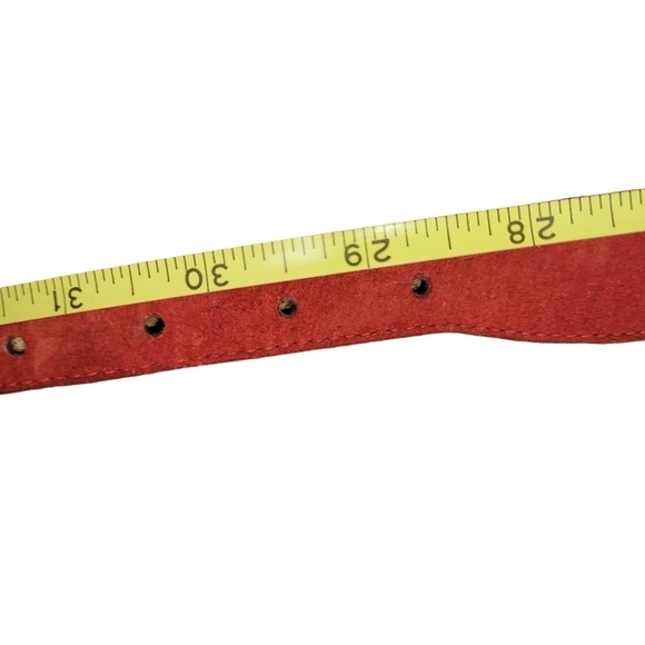 Vintage Liz Claiborne Suede Snake Skin Red Belt M main image 5